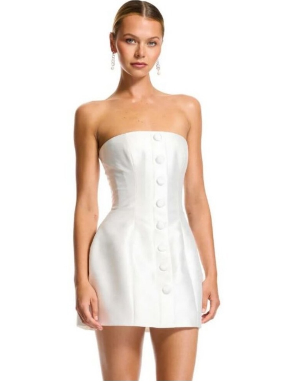 Chosen by Kyha Edie Dress White Bridal Strapless Size 2